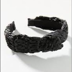 Anthropologie Black Raffia Headband